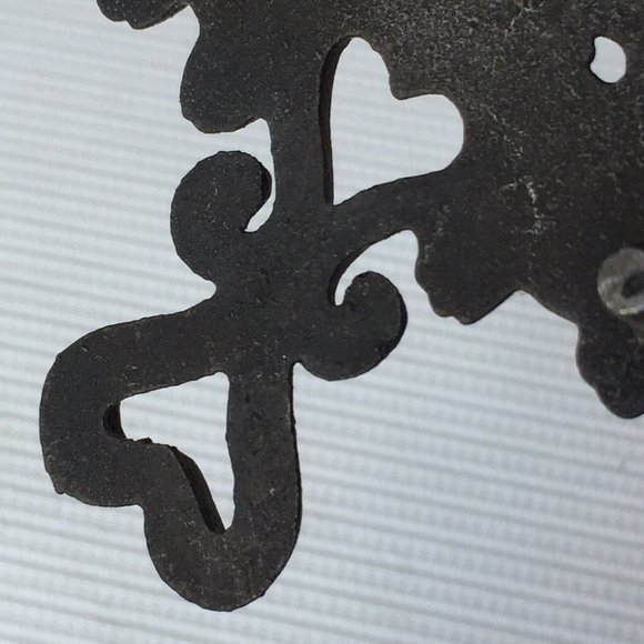 Wilton Cast Iron Metal Sad Trivet Footed Spoon Rest Ornate Painted Star Heart - Picture 8 of 10